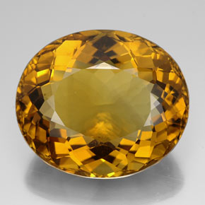 Citrine jaune naturelle coupe ovale, 104,30 ct, IF