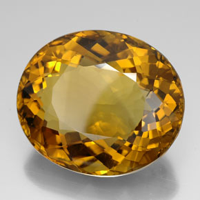 Citrine jaune naturelle coupe ovale, 104,30 ct, IF