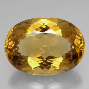 Citrine jaune naturelle coupe ovale, 99,25 ct, IF