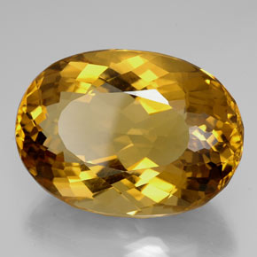 Citrine jaune naturelle coupe ovale, 99,25 ct, IF