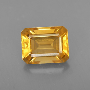 Citrine jaune naturelle taille émeraude, 2,10 ct, VS