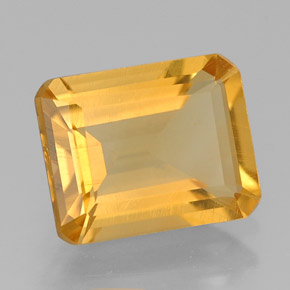 Citrine jaune naturelle taille émeraude, 1,92 ct, VS