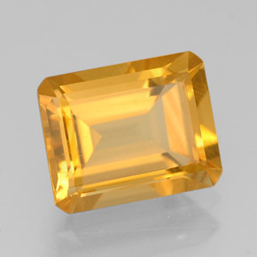 Citrine jaune naturelle taille émeraude, 2,04 ct, VVS-VS