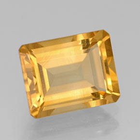 Citrine jaune naturelle taille émeraude, 2,05 ct, VVS-VS