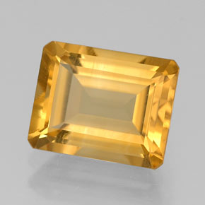 Citrine jaune naturelle taille émeraude, 2,05 ct, VVS-VS