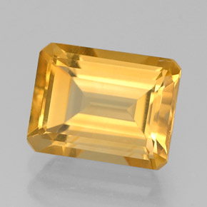 Citrine jaune naturelle taille émeraude, 2,30 ct, VVS-VS