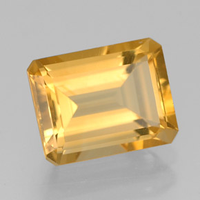 Citrine jaune naturelle taille émeraude, 2,30 ct, VVS-VS