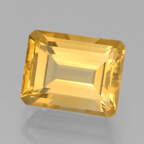 Citrine jaune naturelle taille émeraude, 2,37 ct, VVS-VS