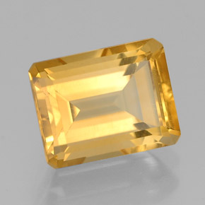 Citrine jaune naturelle taille émeraude, 2,37 ct, VVS-VS