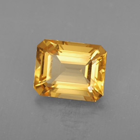 Citrine jaune naturelle taille émeraude, 1,74 ct, VVS-VS