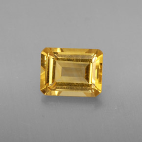 Citrine jaune naturelle taille émeraude, 2,03 ct, VS