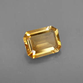 Citrine jaune naturelle taille émeraude, 1,80 ct, VVS-VS