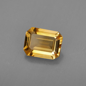 Citrine jaune naturelle taille émeraude, 1,80 ct, VVS-VS