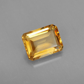 Citrine jaune naturelle taille émeraude, 2,12 ct, VVS-VS