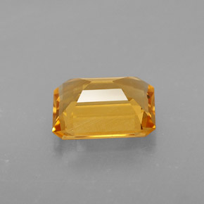 Citrine jaune naturelle taille émeraude, 2,00 ct, VVS