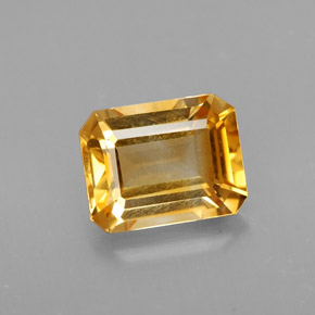 Citrine jaune naturelle taille émeraude, 1,99 ct, VVS