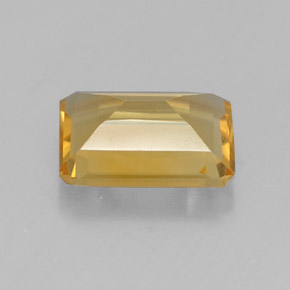 Citrine jaune naturelle taille émeraude, 1,23 ct, VVS-VS