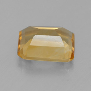 Citrine jaune naturelle taille émeraude, 1,56 ct, VVS