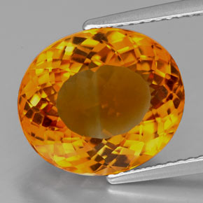 Citrine orange naturelle coupe ovale, 6,58 ct, VVS