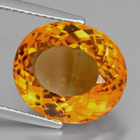Citrine orange naturelle coupe ovale, 6,58 ct, VVS