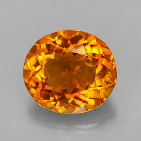 Citrine orange naturelle coupe ovale, 3,37 ct, VVS