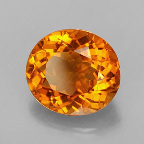 Citrine orange naturelle coupe ovale, 3,37 ct, VVS