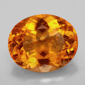 Citrine orange naturelle coupe ovale, 14,55 ct, IF