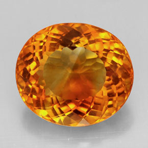 Citrine orange naturelle coupe ovale, 13,09 ct, IF
