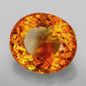 Citrine orange naturelle coupe ovale, 13,09 ct, IF