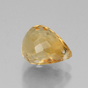 Citrine jaune naturelle briolette, 1,69 ct, VVS-VS