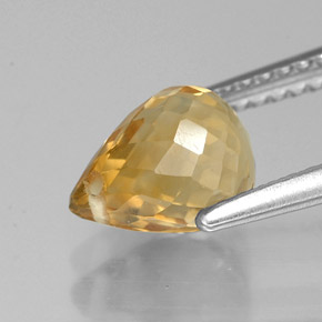 Citrine jaune naturelle briolette, 1,69 ct, VVS-VS