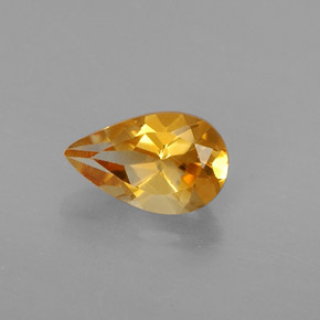 Citrine jaune naturelle en forme de poire, 0,76 ct, VVS