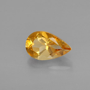Citrine jaune naturelle en forme de poire, 0,76 ct, VVS