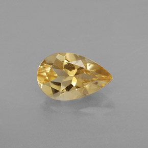 Citrine jaune naturelle en forme de poire, 0,77 ct, VVS