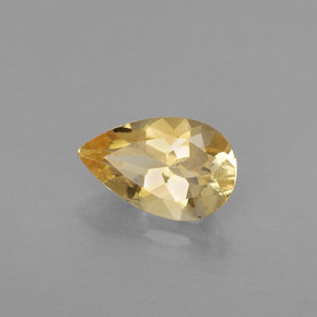 Citrine jaune naturelle en forme de poire, 0,77 ct, VVS