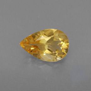 Citrine jaune naturelle en forme de poire, 0,70 ct, VVS