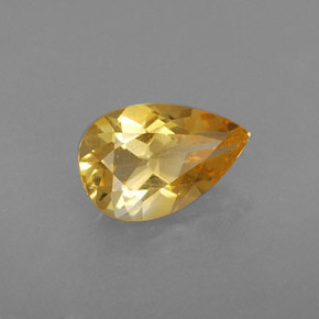 Citrine jaune naturelle en forme de poire, 0,70 ct, VVS