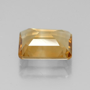 Citrine jaune naturelle taille émeraude, 1,78 ct, VVS-VS