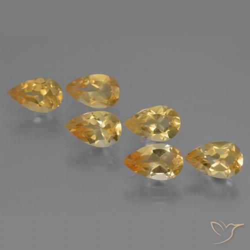 4.70ctw Naturel Medium Gold  Citrine, En forme de poire, VVS