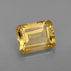Citrine jaune naturelle taille émeraude, 2,08 ct, VS
