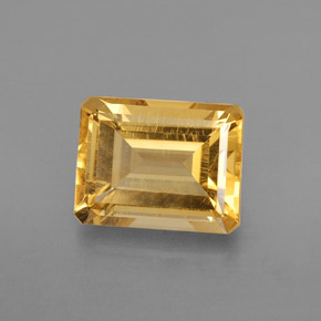 Citrine jaune naturelle taille émeraude, 2,23 ct, VS