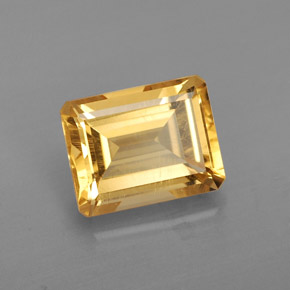 Citrine jaune naturelle taille émeraude, 2,23 ct, VS