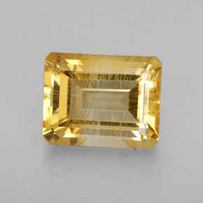 Citrine jaune naturelle taille émeraude, 2,50 ct, VS