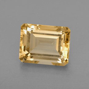 Citrine jaune naturelle taille émeraude, 2,38 ct, VVS