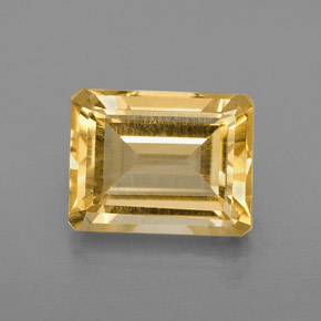 Citrine jaune naturelle taille émeraude, 2,31 ct, VVS