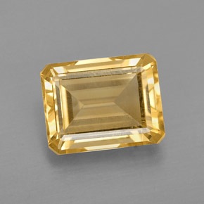 Citrine jaune naturelle taille émeraude, 2,33 ct, VVS