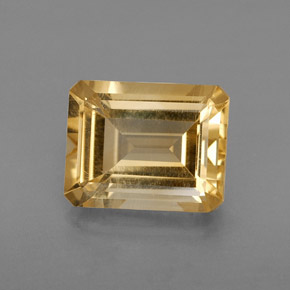 Citrine jaune naturelle taille émeraude, 2,05 ct, VS