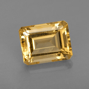 Citrine jaune naturelle taille émeraude, 2,42 ct, VVS-VS