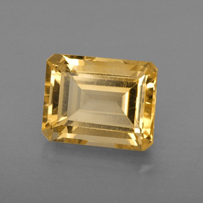 Citrine jaune naturelle taille émeraude, 2,42 ct, VVS-VS