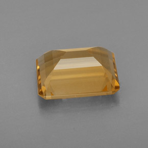 Citrine jaune naturelle taille émeraude, 1,96 ct, VVS